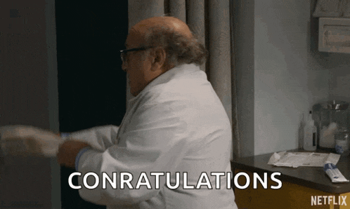 a man in a lab coat says congratulations in a netflix ad