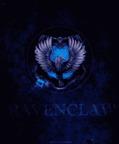 a picture of a ravenclaw emblem on a black background
