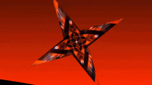 a red and black kaleidoscope with a few white lines