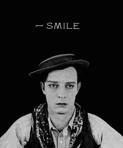 Buster Keaton Smile GIF