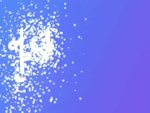 a blue and purple background with a few white dots and a few letters