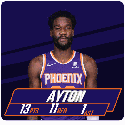 a basketball player from the phoenix suns has 13 pts and 11 reb
