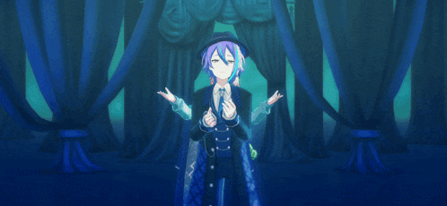 a group of anime characters are standing next to each other in a dark room