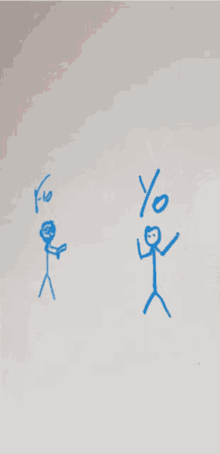 a child 's drawing of a stick figure and a red heart with yo written in blue