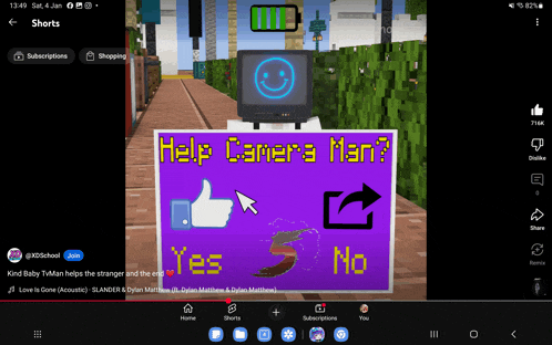 a screen shot of a video that says help camera man on it
