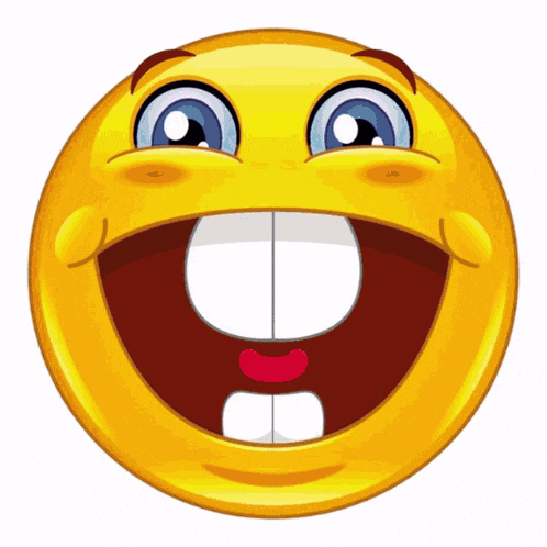 a yellow smiley face with a big smile and a red mouth