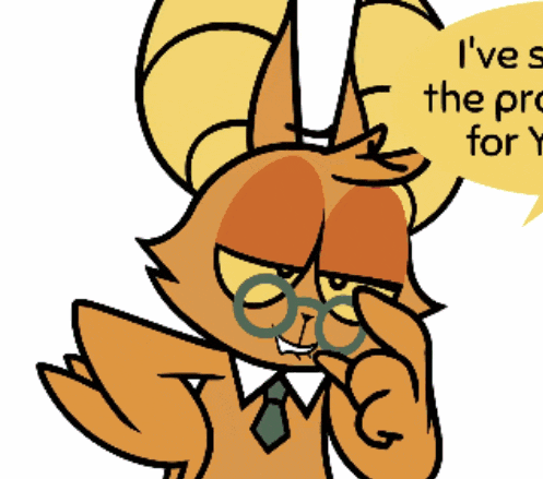 a cartoon character with glasses and a speech bubble that says " i 've s the pro for y "