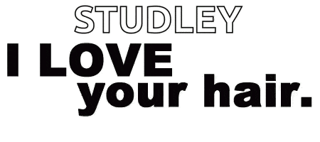a sign that says studley i love your kisses on a white background .