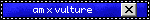 a blue and white sign that says am x vulture on it