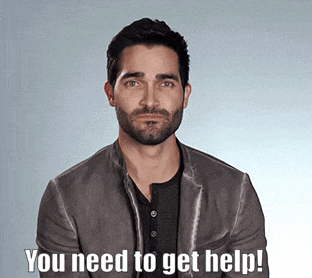 a man with a beard wearing a jacket says you need to get help