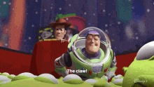 woody and buzz lightyear from the movie toy story are standing next to each other