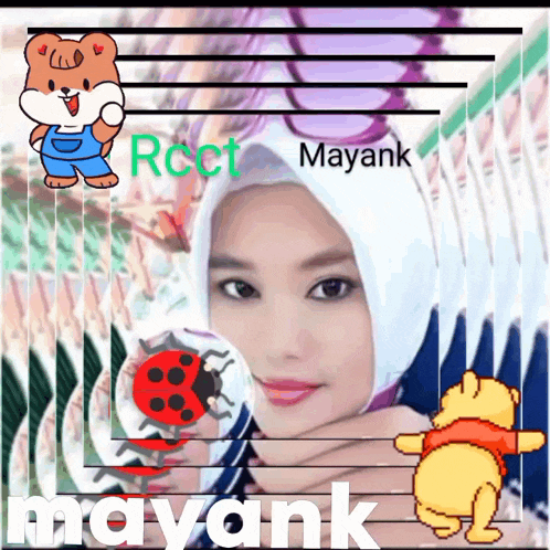 a picture of a ladybug with the name mayank on it