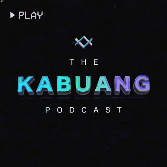 the kabuang podcast is being played on a black background