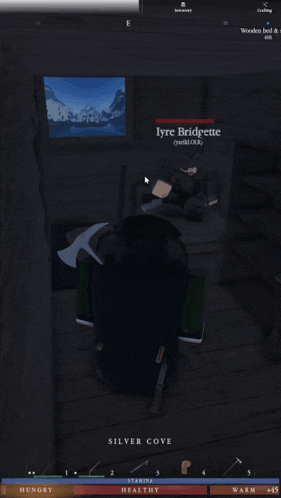 a screenshot of a video game with the name eyre bridgette on the screen