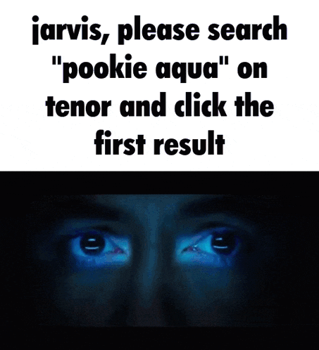 jarvis please search " pookie aqua on tenor and click the first result "