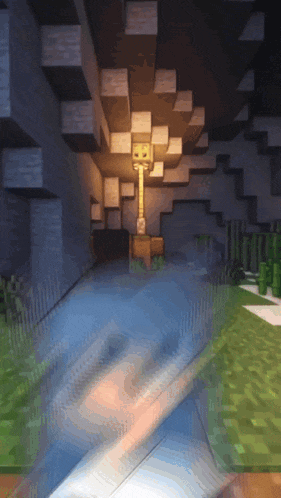 a screenshot of a minecraft game with a skeleton in the middle