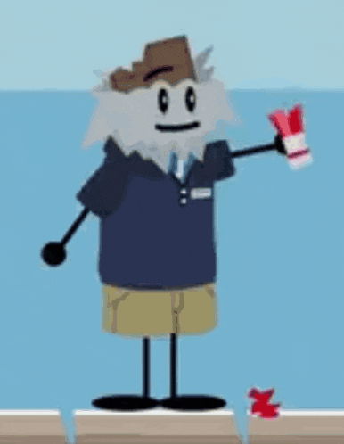 a cartoon character with a beard and hat is standing on a boat holding a cup .