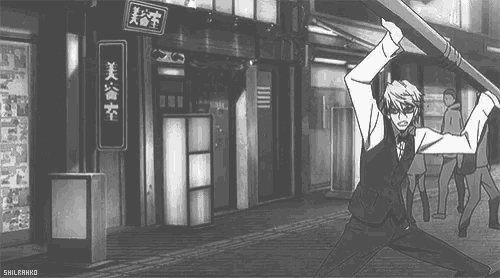 a black and white drawing of a man laying on the ground in a crowd .