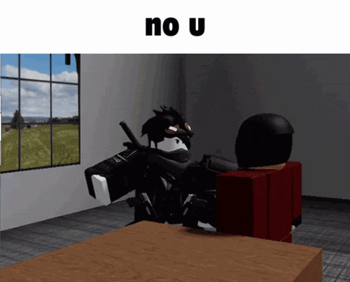 a screenshot of a video game with the words no u on the bottom