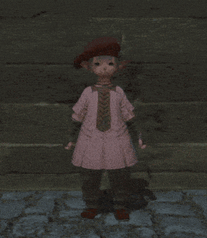 a little girl in a pink dress and brown hat is standing in front of a stone wall