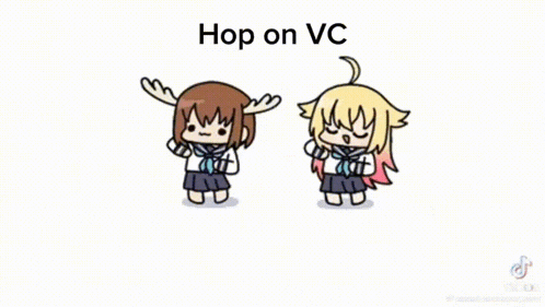 a cartoon of two girls with antlers and the words `` hop on vc ''