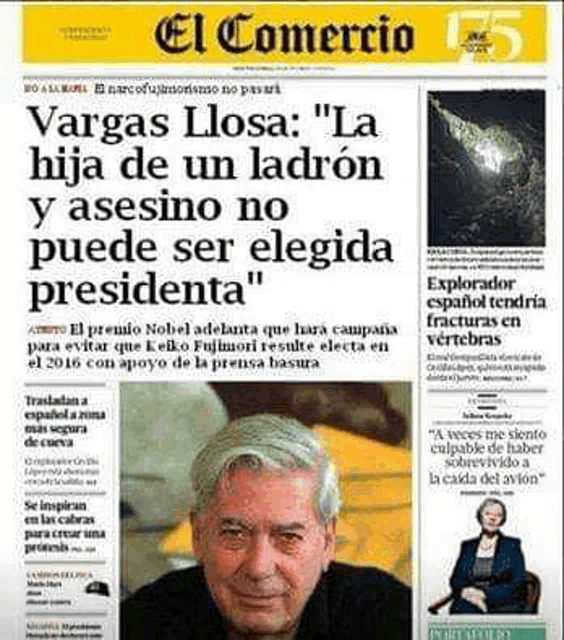 the front page of a spanish newspaper with a picture of a man .