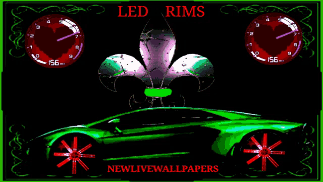 a picture of a car with the words led rims newlivewallpapers below it