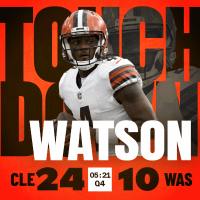 a poster for a football player named watson with the time of 5:21
