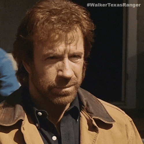 a close up of a man 's face with the hashtag #walkertexasranger visible