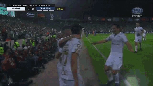 a soccer game between santos and cruz azul is on fox sports