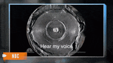 a picture of a circle with the words hear my voice written on it