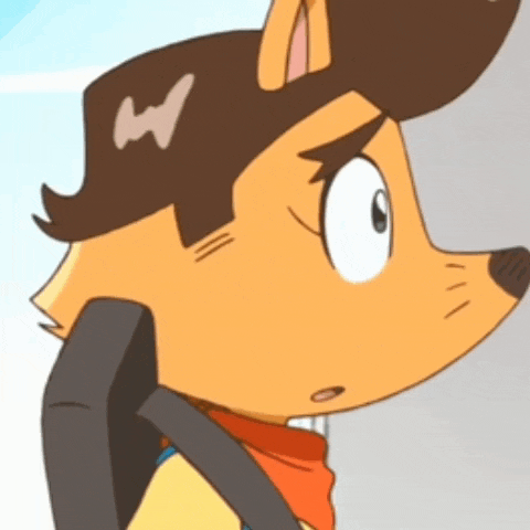 a close up of a cartoon character with a scarf around his neck talking on a cell phone