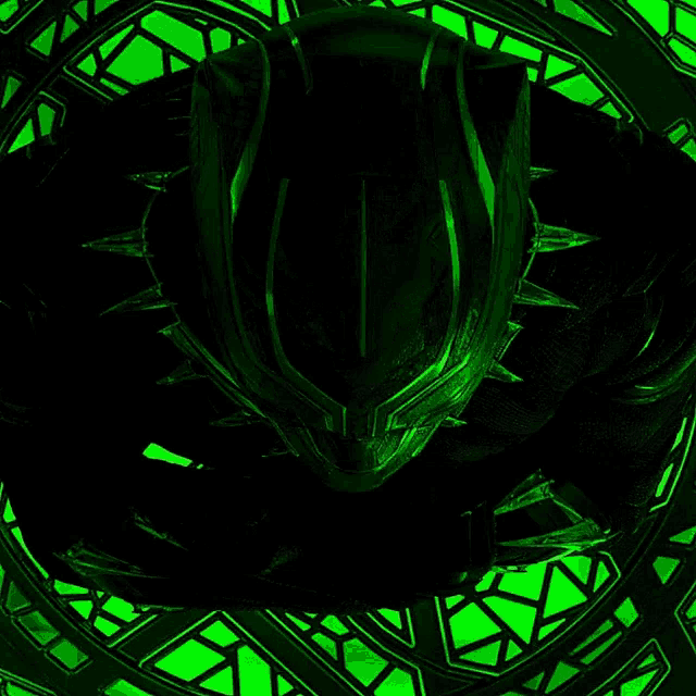 a black panther is glowing in the dark