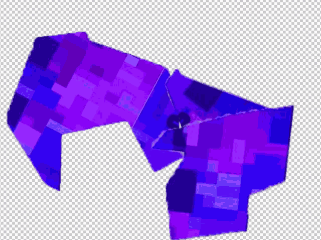 a piece of purple pixel art with a purple background