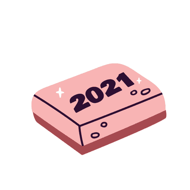 an illustration of a soap bar with the year 2021 on it
