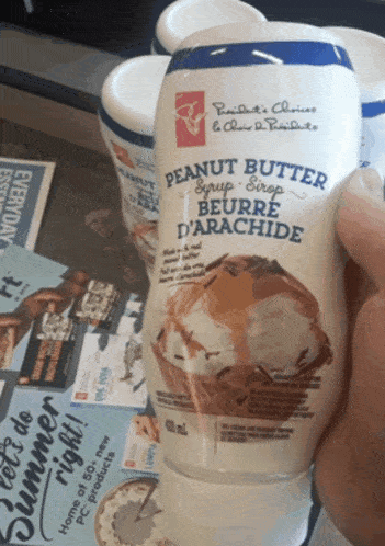 Peanut Butter Syrup Presidents Choice GIF - Peanut Butter Syrup Presidents Choice Ice Cream Syrup GIFs