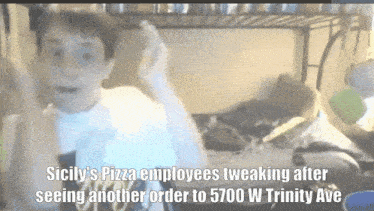sicily 's pizza employees tweaking after seeing another order to 570 w trinity ave
