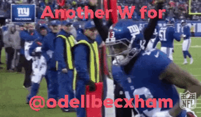 another w for @odellbeckham is written on a screen