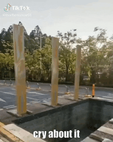 a picture of a construction site with a caption that says " cry about it "