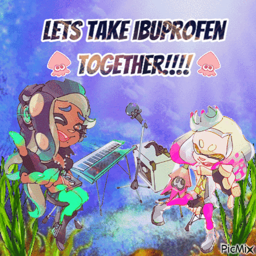 a poster that says lets take ibuprofen together on it