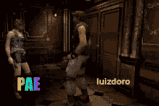 a video game scene with pae luizdoro written on the bottom