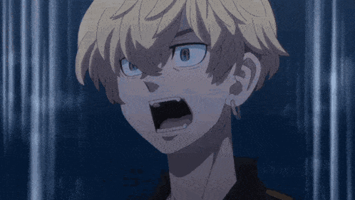 a group of anime characters are standing next to each other in a dark room looking at the camera .