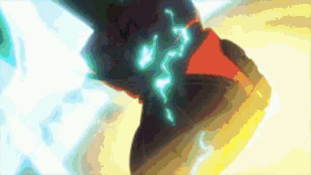 a pixel art of a person 's foot with a lightning bolt on it