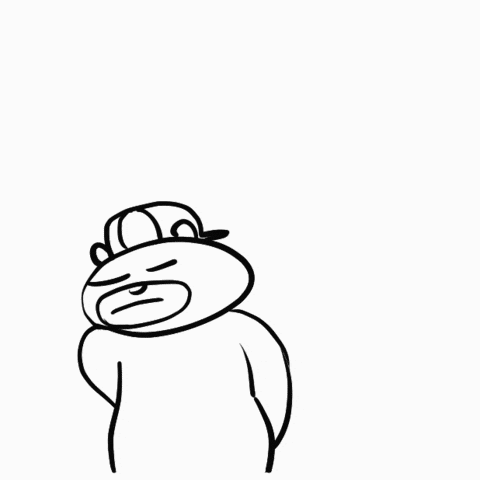 a black and white drawing of a person holding up a letter k