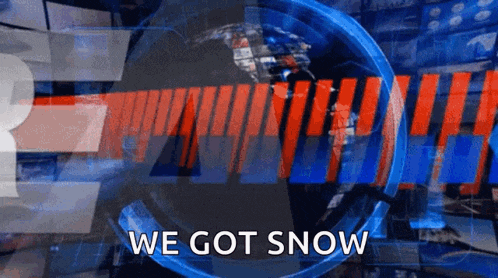 a globe with the words " we got snow " behind it