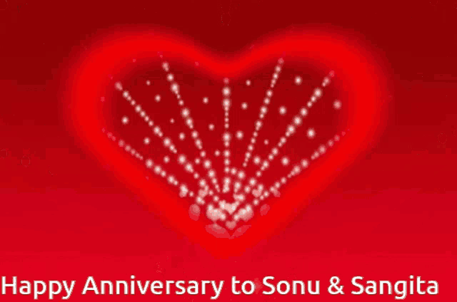 a red background that says happy anniversary to sonu sangita
