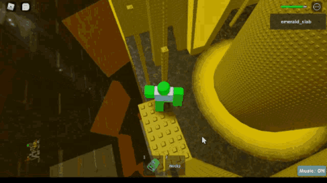 a screenshot of a video game with the name emerald_slab visible