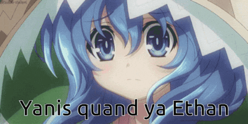 a picture of a girl with the words yanis quand ya ethan on the bottom