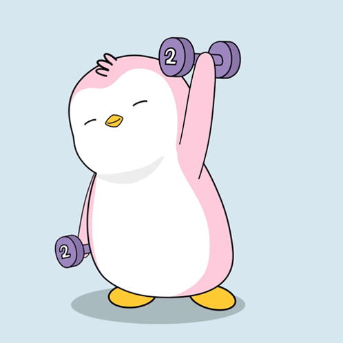 Doing Exercise Pudgy Penguins GIF - Doing Exercise Pudgy Penguins Working Out GIFs