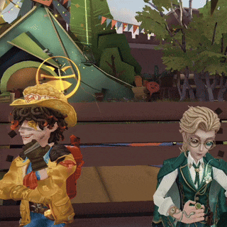 two cartoon characters are standing next to each other
